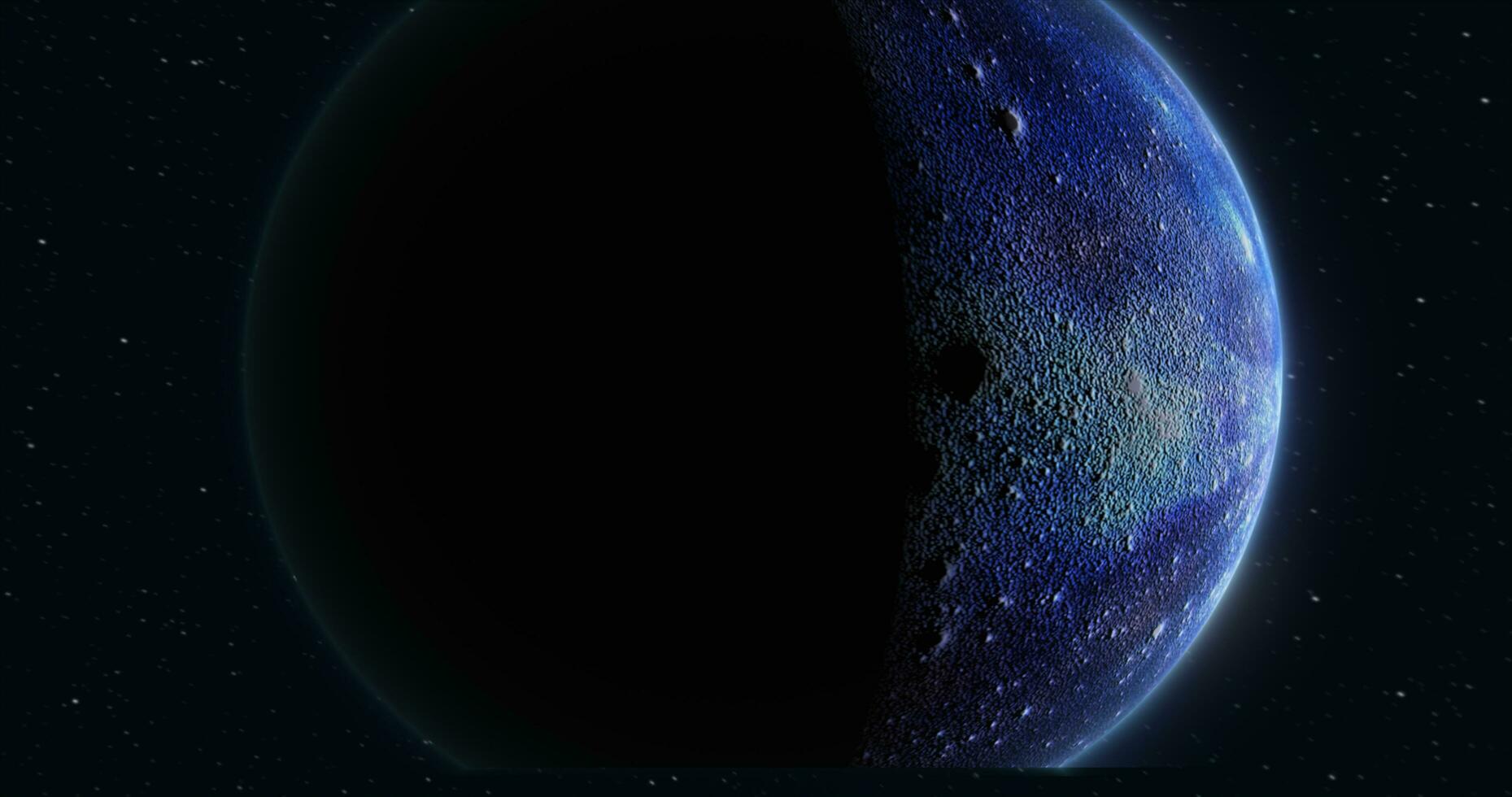 resumen realista espacio hilado planeta redondo esfera con un azul agua superficie en espacio en contra el antecedentes de estrellas foto