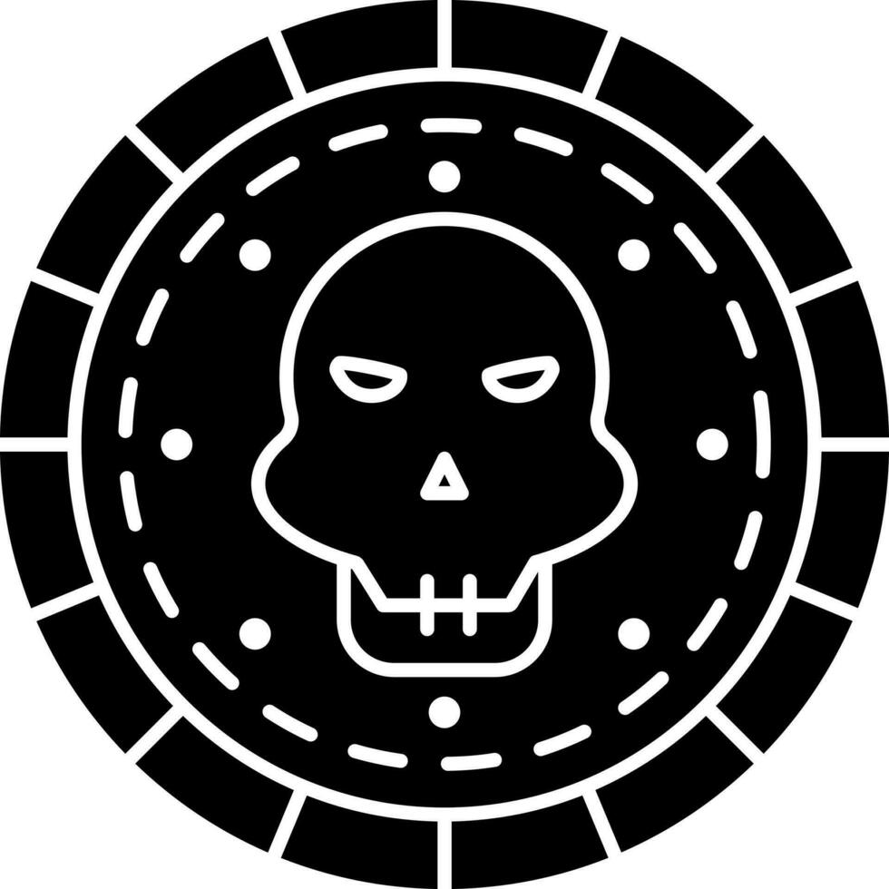 Vector illustration of skull coin.