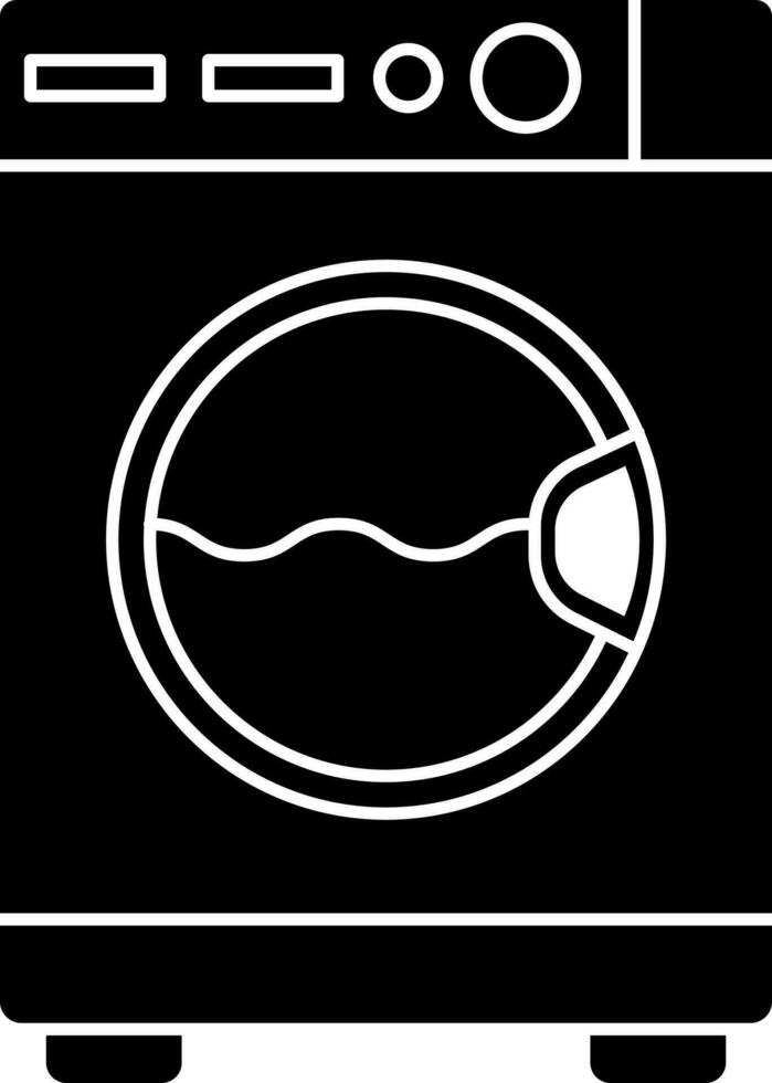 Flat style washing machine icon. vector
