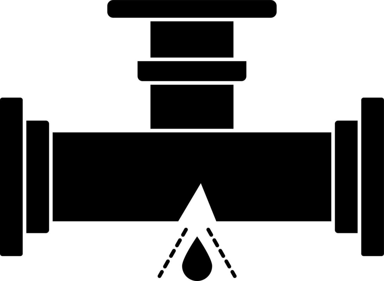 Glyph leakage water pipe icon. vector