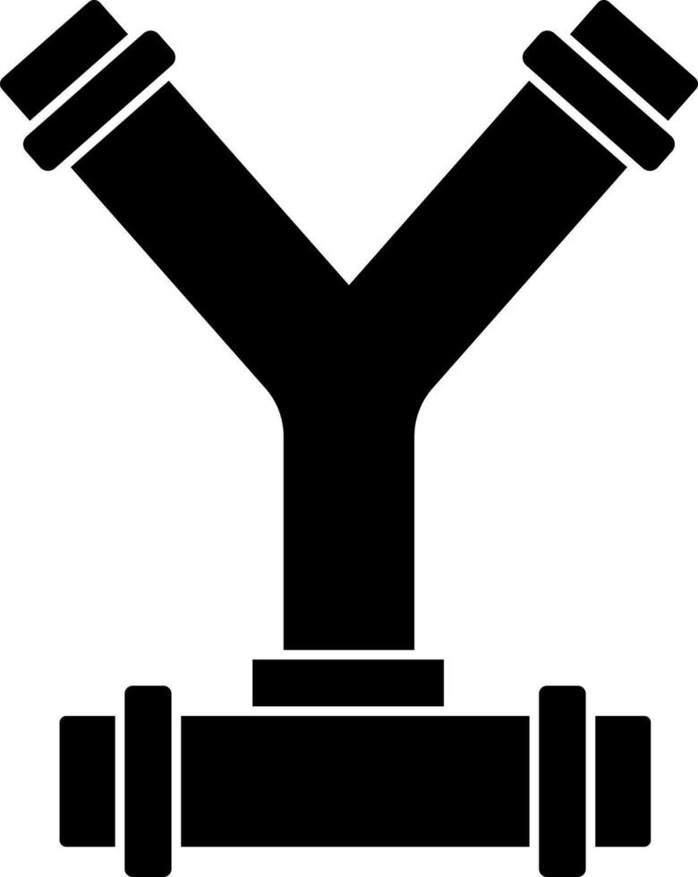 Illustration of joint pipe icon in Black and White color. vector