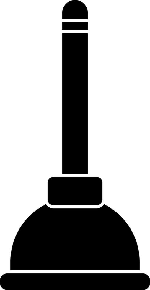 Flat style plunger icon in black color. vector