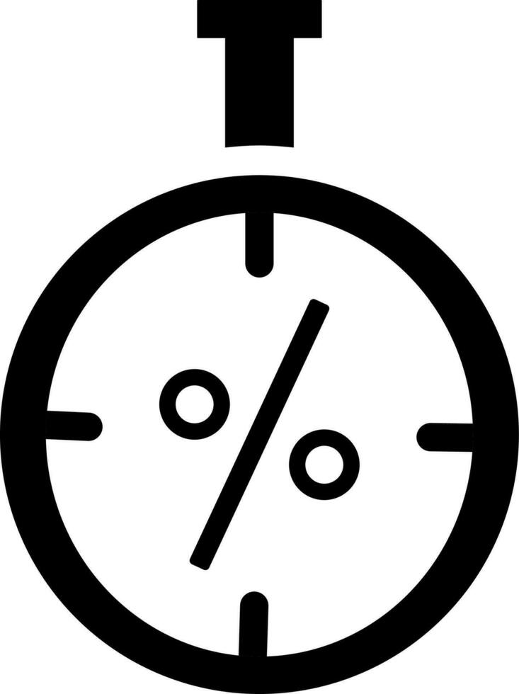 Flat style stopwatch icon in Black and White color. vector