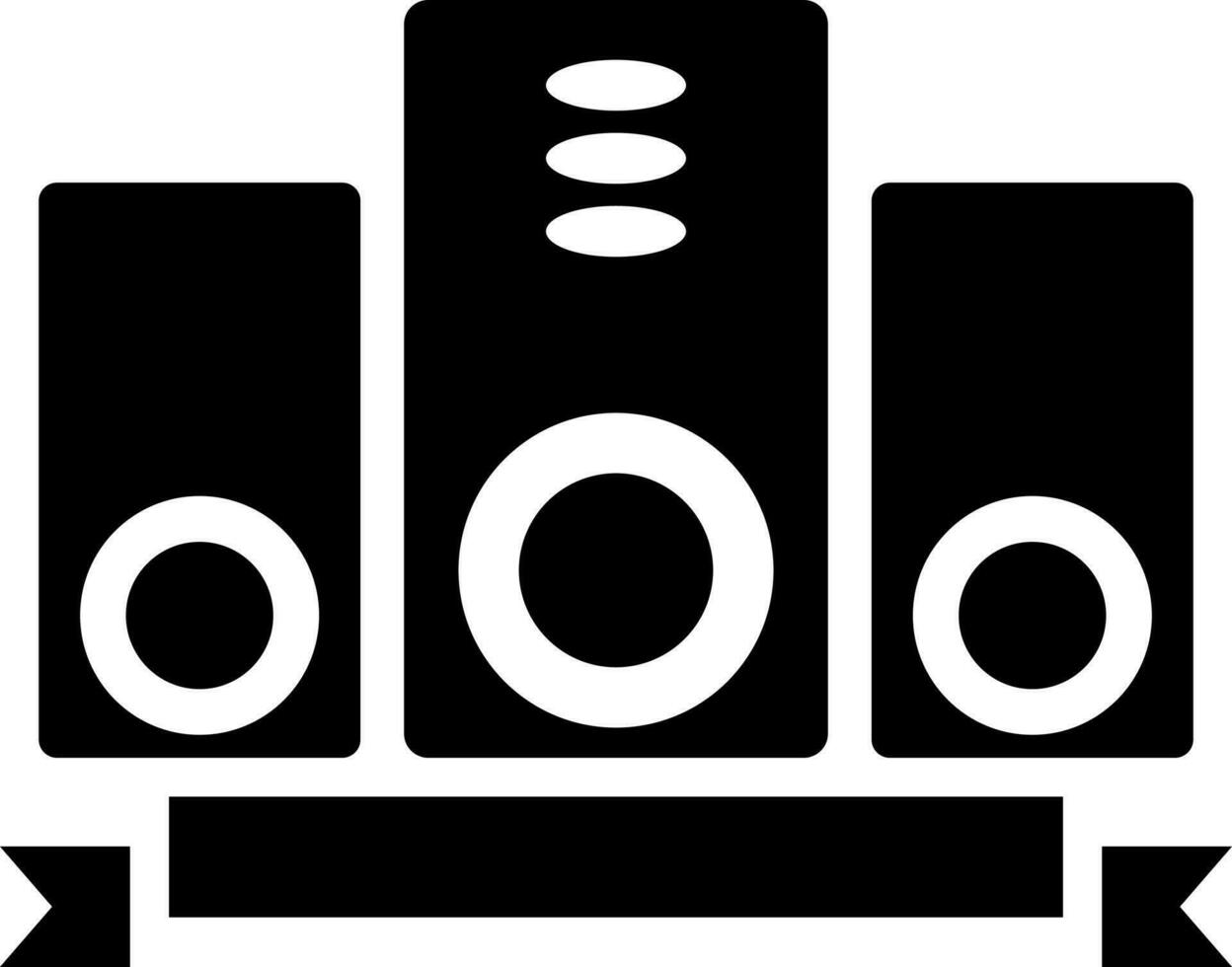 negro y blanco Altavoces icono en plano estilo. vector