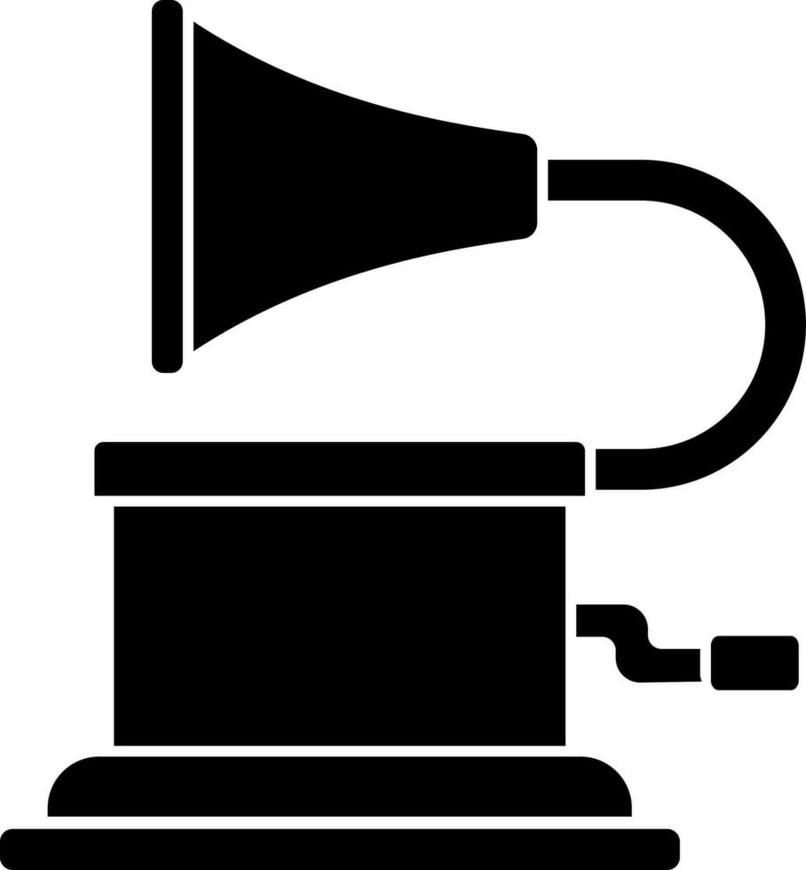 Isolated gramophone icon in Black and White color. vector