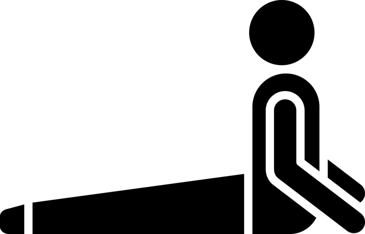 Man doing hatha yoga icon in Black and White color. vector