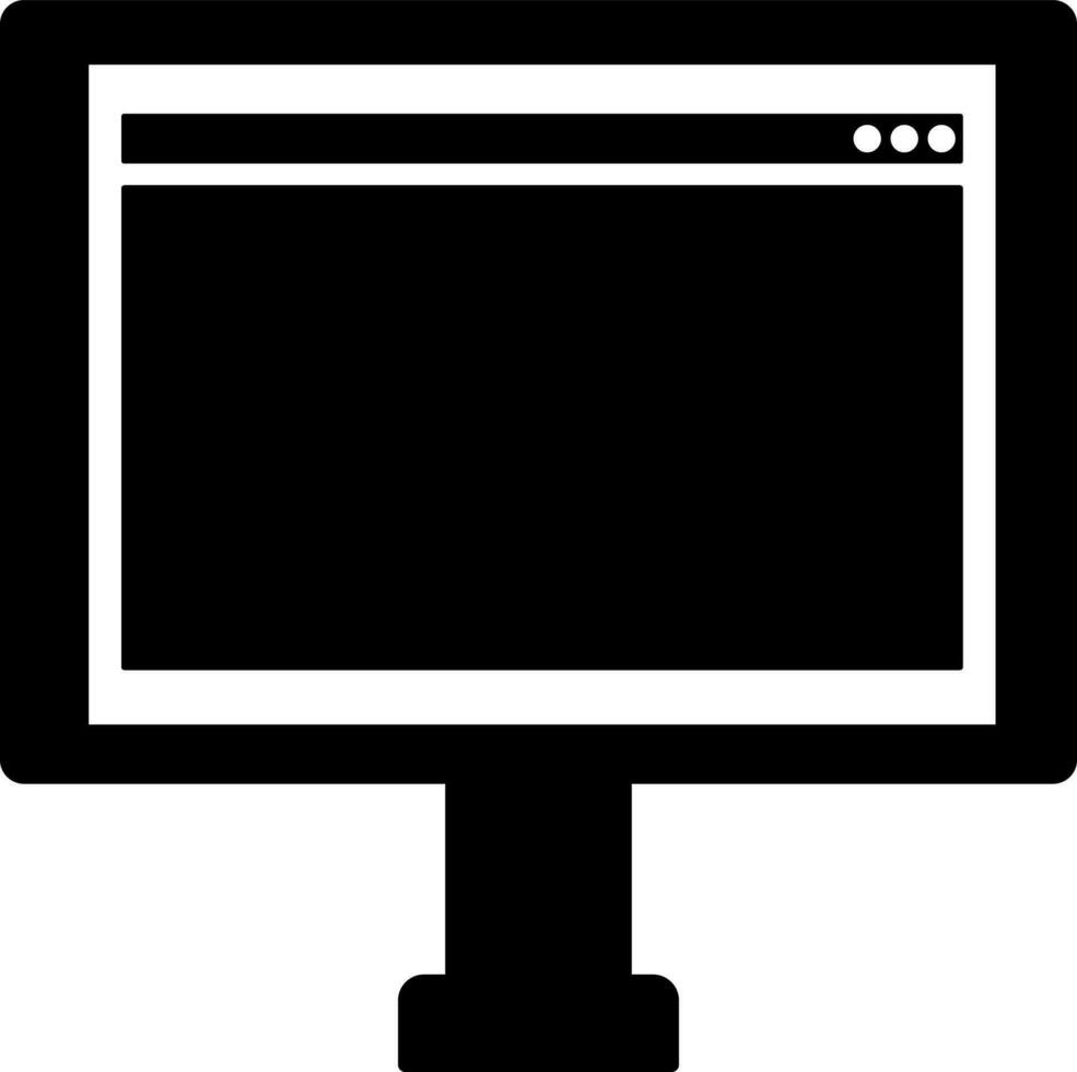 Web browser window on computer screen icon. vector
