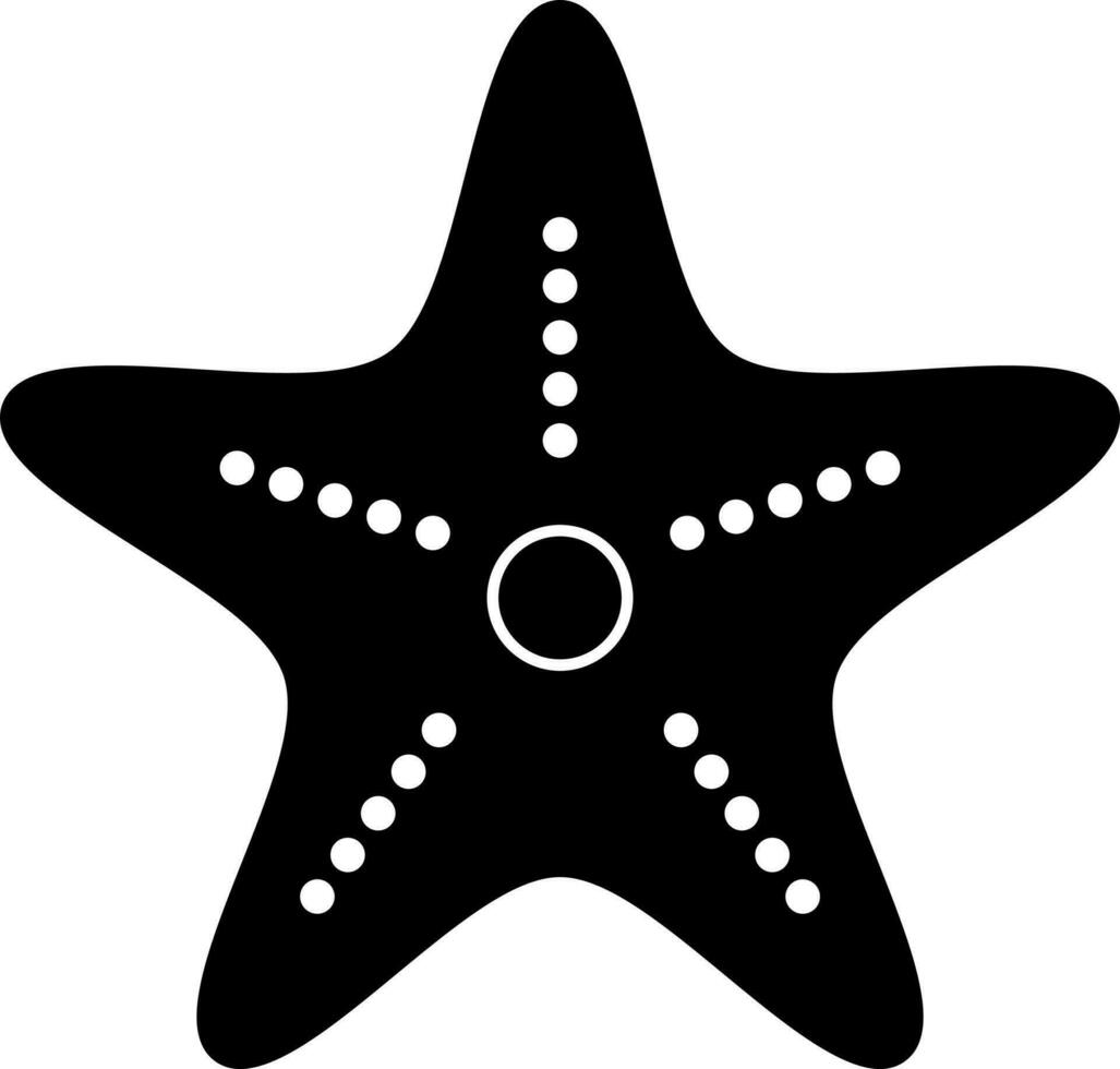 Vector illustration of starfish in Black and White color.