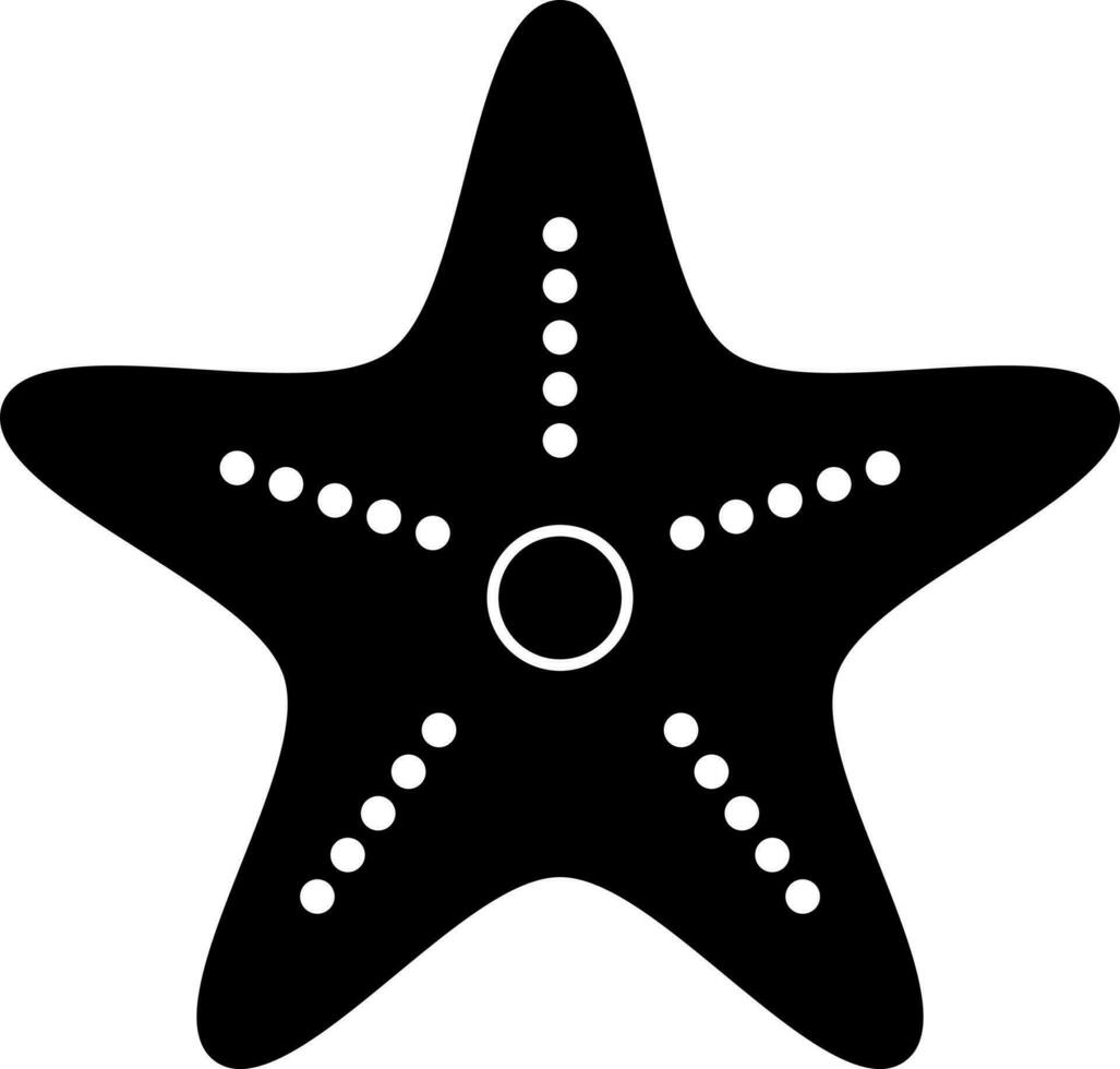 vector ilustración de estrella de mar en negro y blanco color.