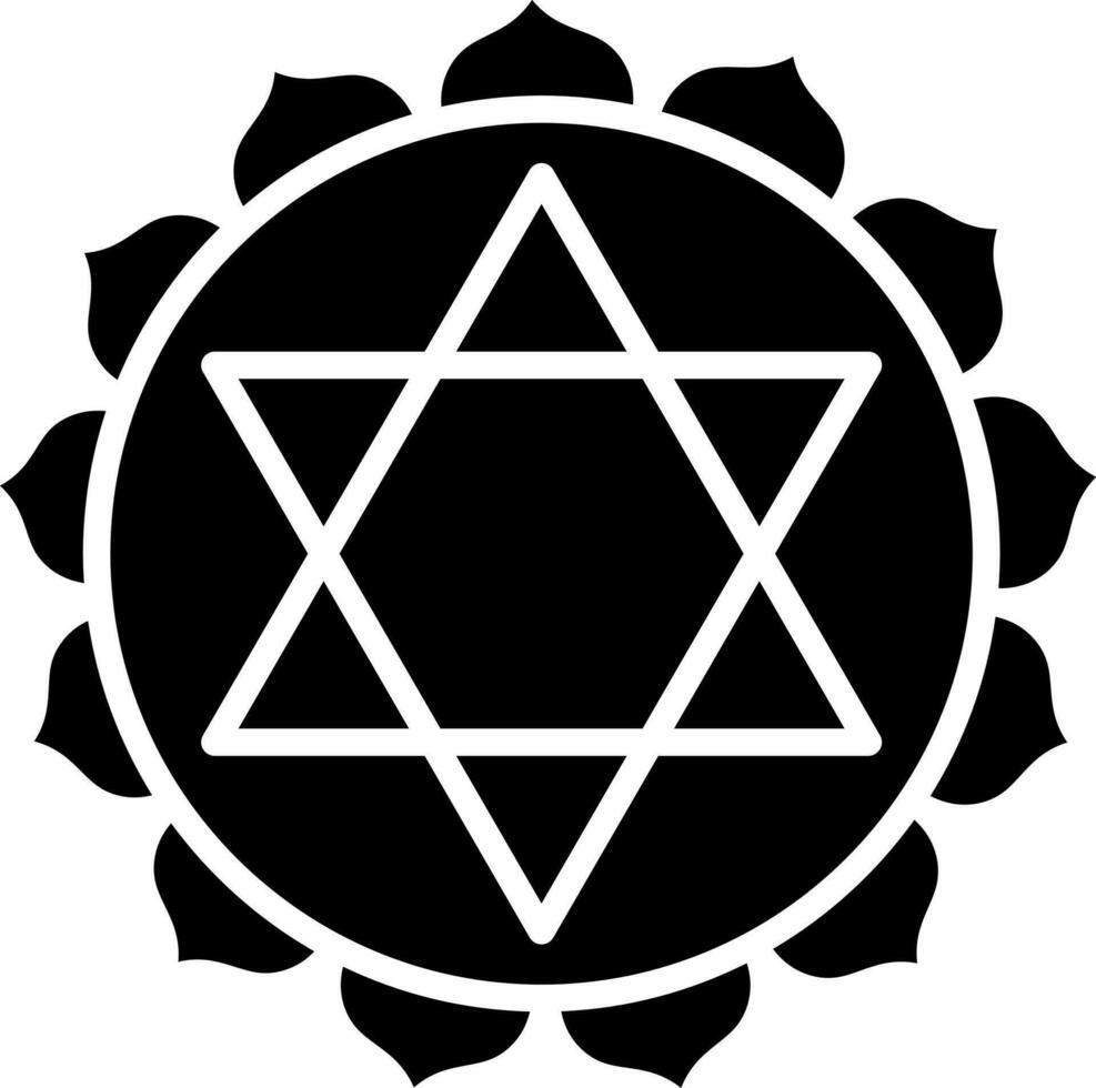 Black and White dharma chakra icon in flat style. vector
