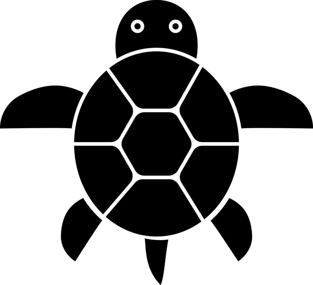 Flat style tortoise icon in Black and White color. vector