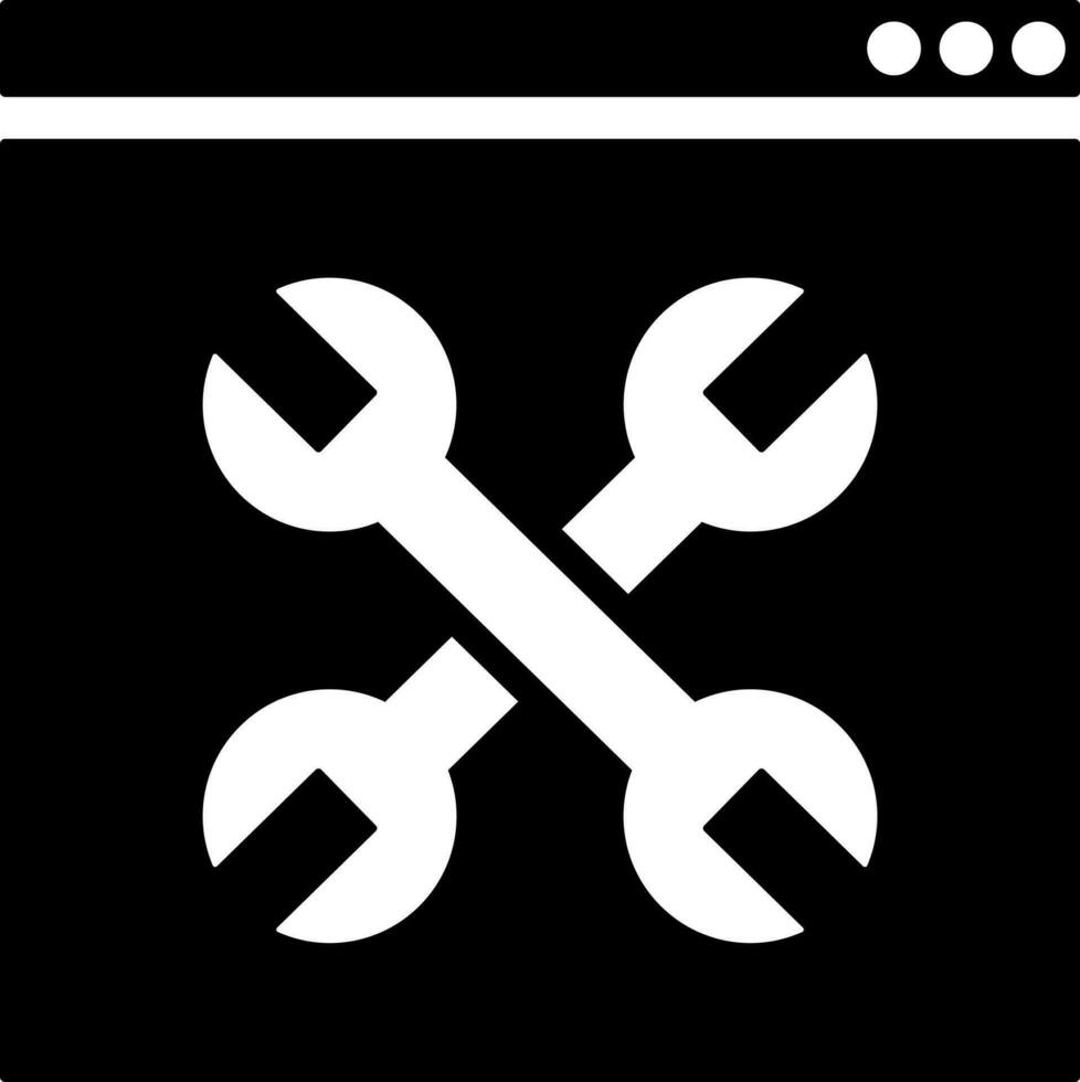 Website maintenance tool icon in Black and White color. vector
