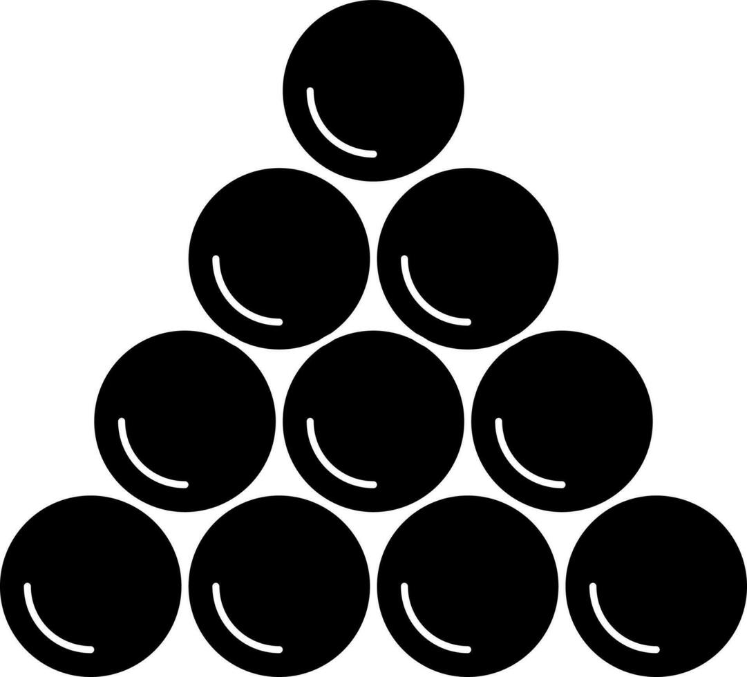 Stack of cannon ball or bomb. Glyph icon or symbol. vector