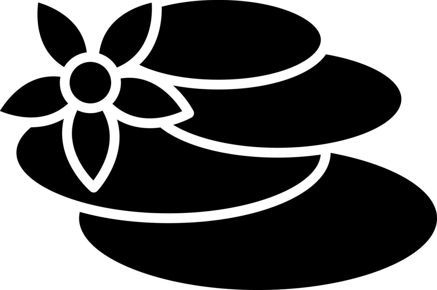 loto flor icono en negro y blanco color. vector