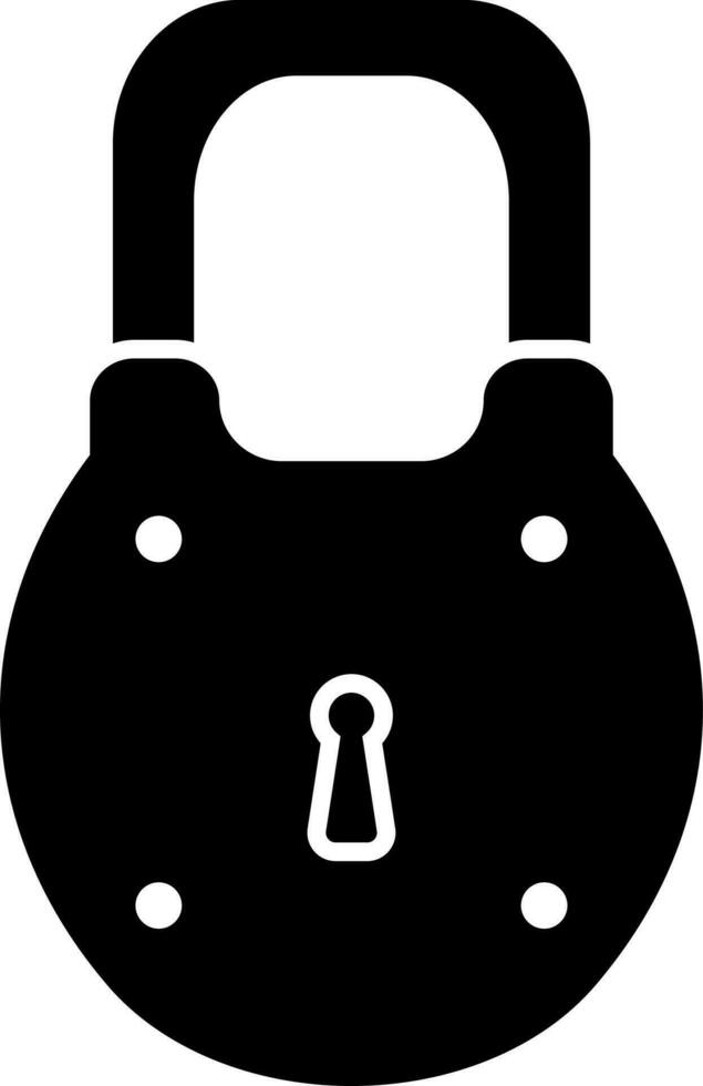 Glyph padlock icon in flat style. vector