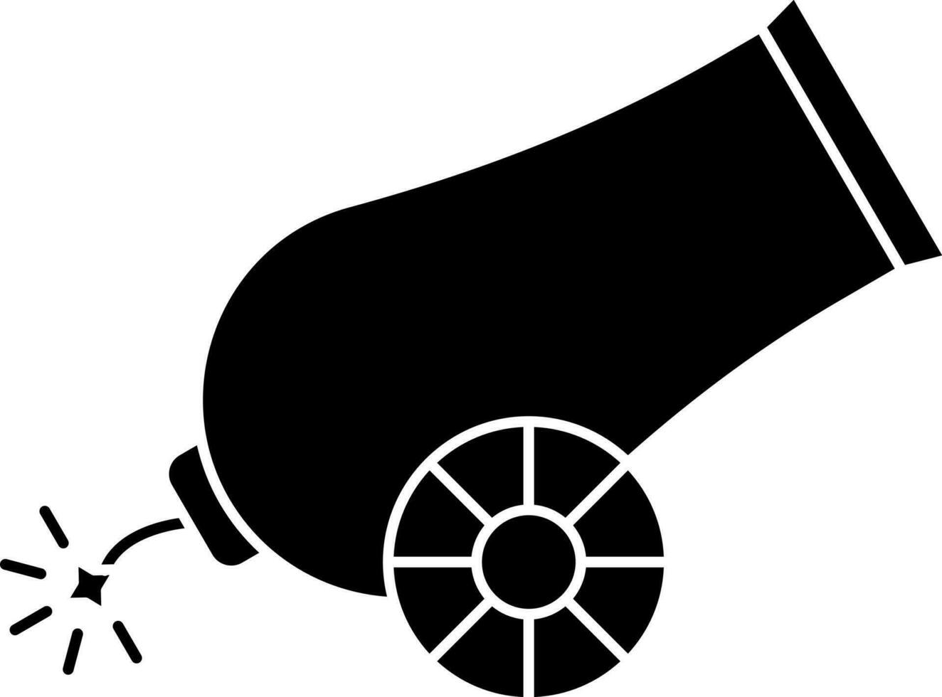 Illustration of cannon icon in Black and White color. vector