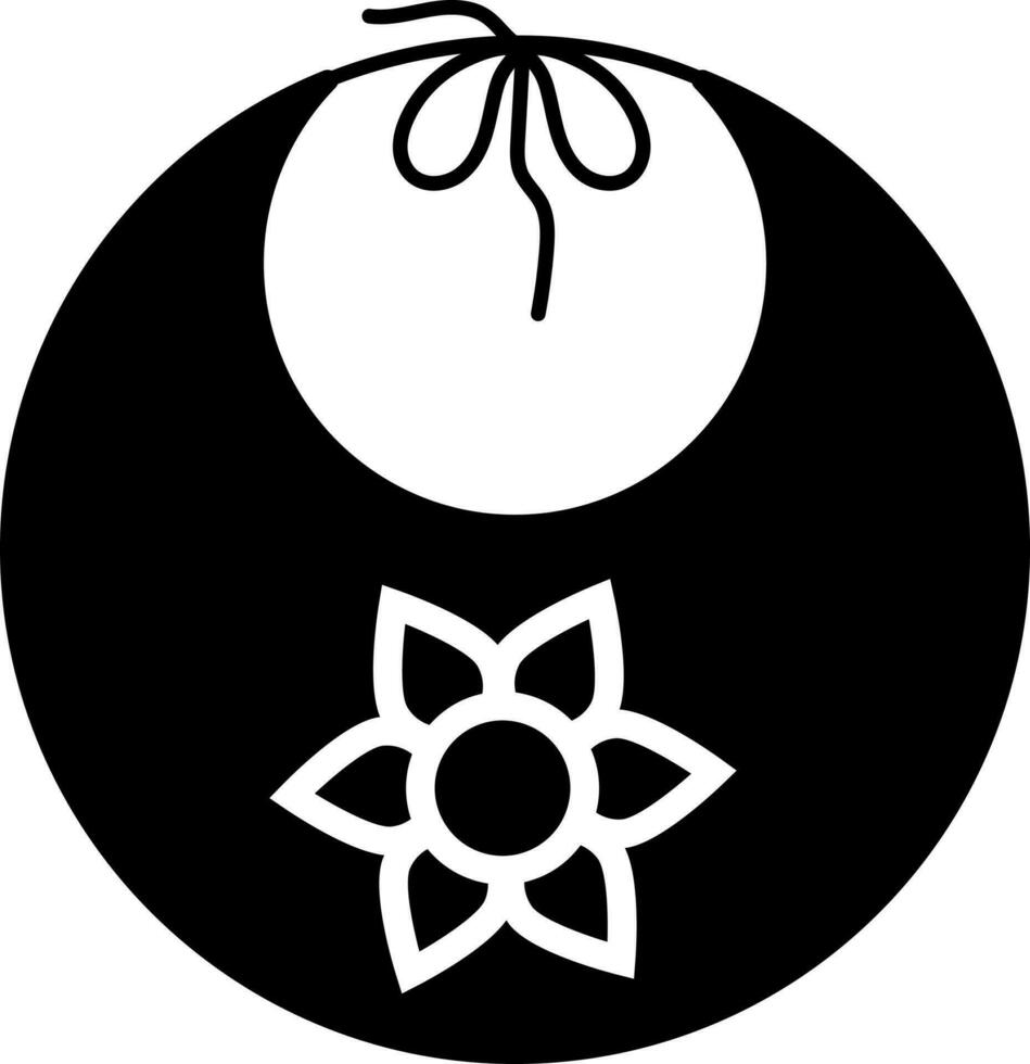 babero icono o símbolo en negro y blanco color. vector