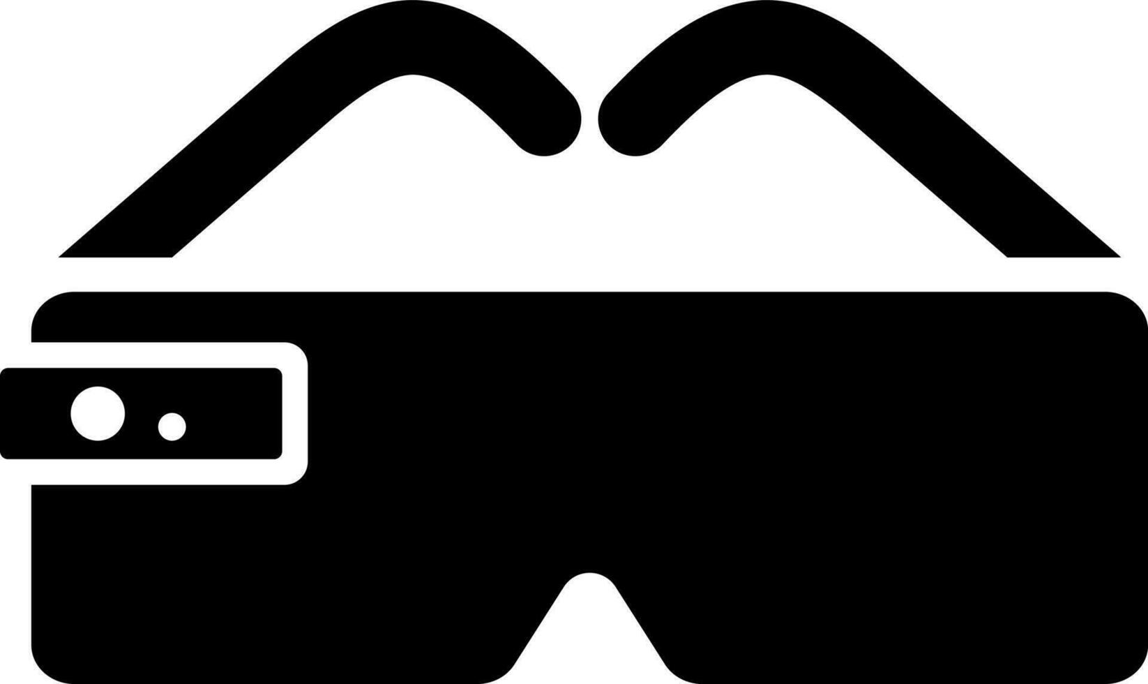 Black and White vr glasses icon in flat style. vector