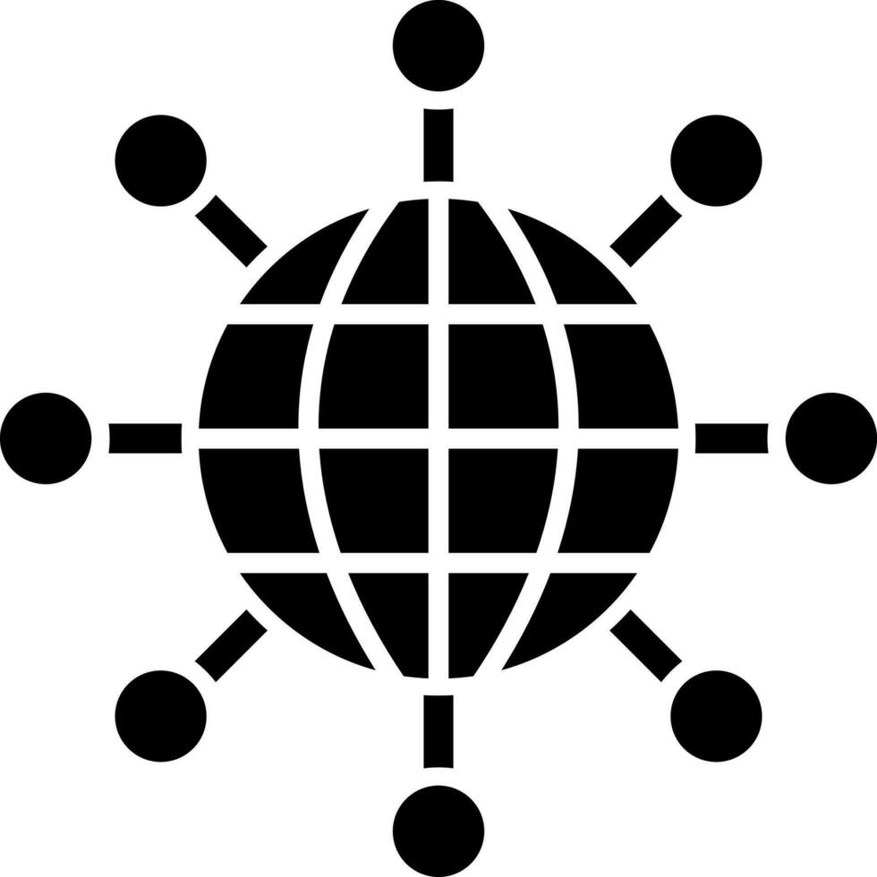 ilustración de Internet o en todo el mundo glifo icono. vector