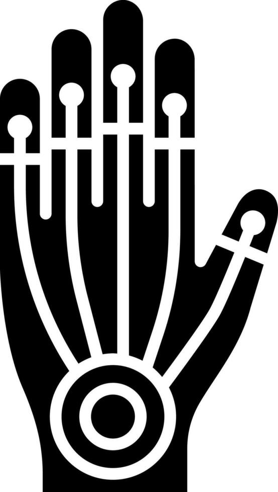 Black and White illustration of vr glove icon. vector