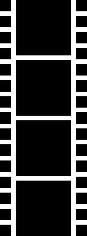 Filmstrip glyph icon in flat style. vector