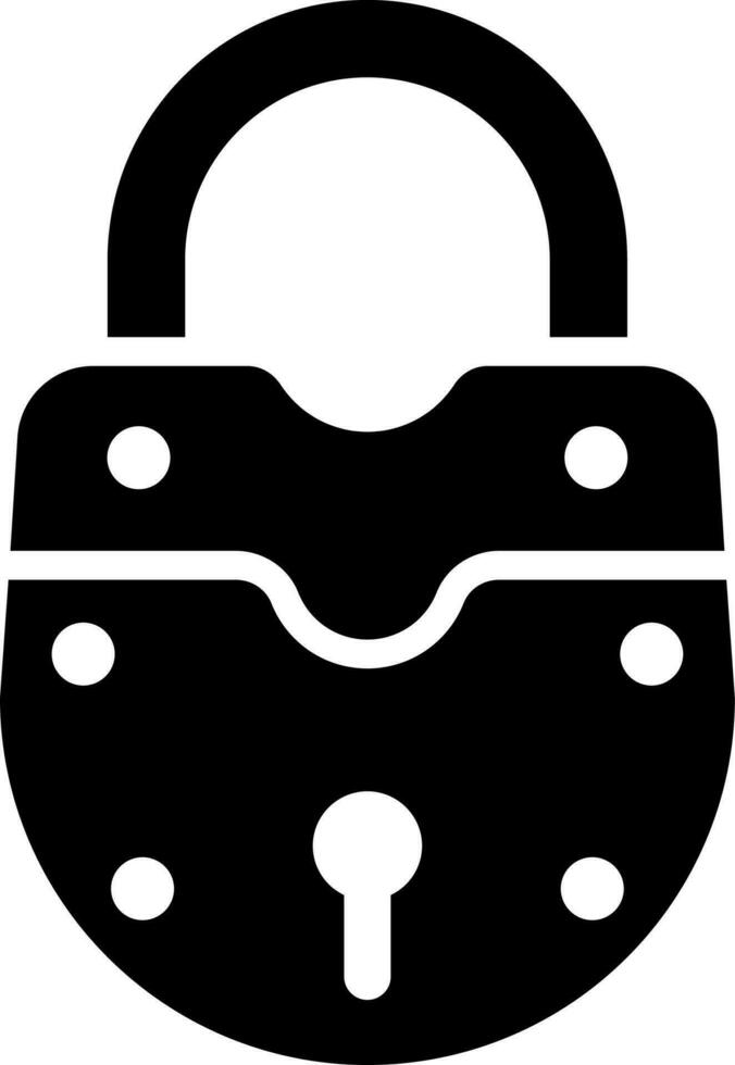 Padlock glyph icon in flat style. vector