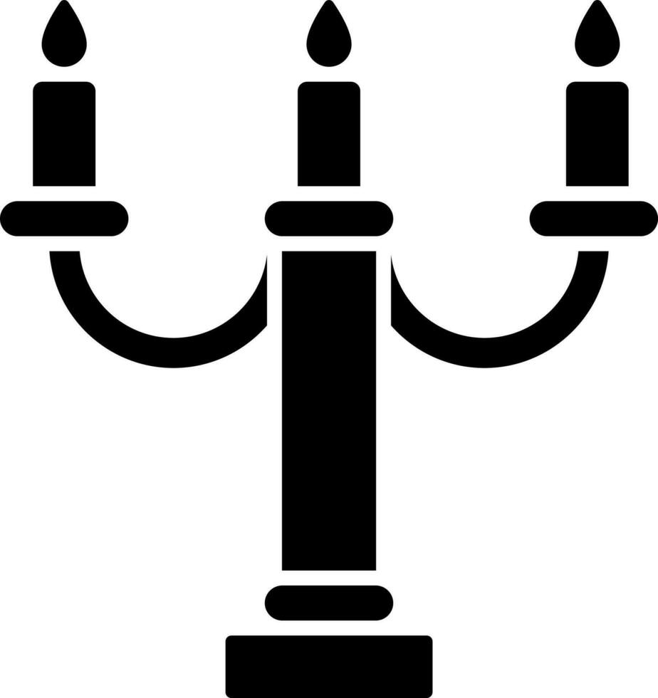 Candelabrum glyph icon in flat style. vector