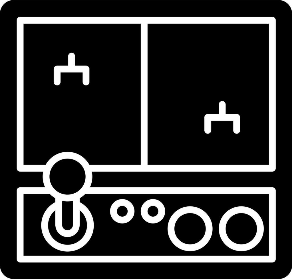 Arcade machine glyph icon or symbol. vector