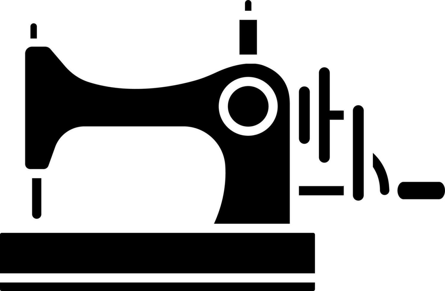 Black and White sewing machine icon or symbol. vector