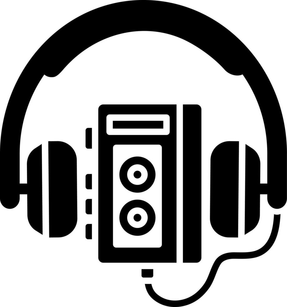Walkman glyph icon in flat style. vector