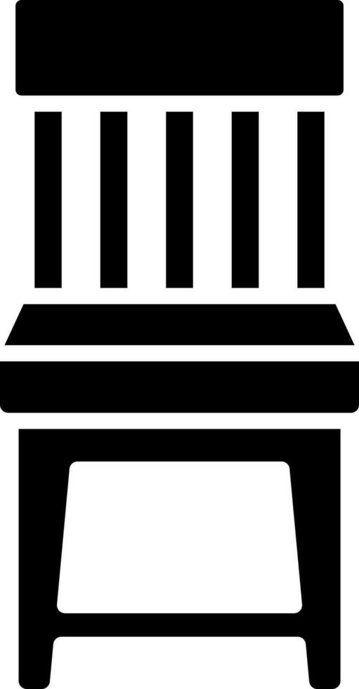 Black and White illustration of chair icon or symbol. vector