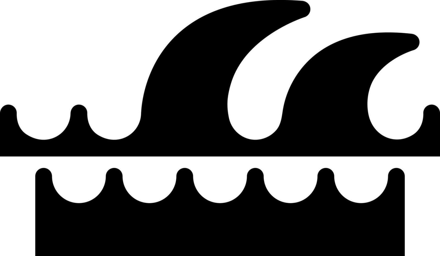 Tsunami or water waves glyph icon. vector