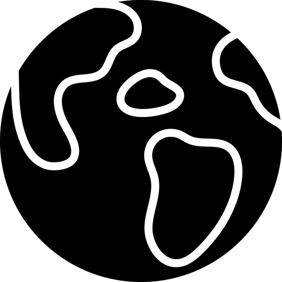 Black and White illustration of earth icon. vector
