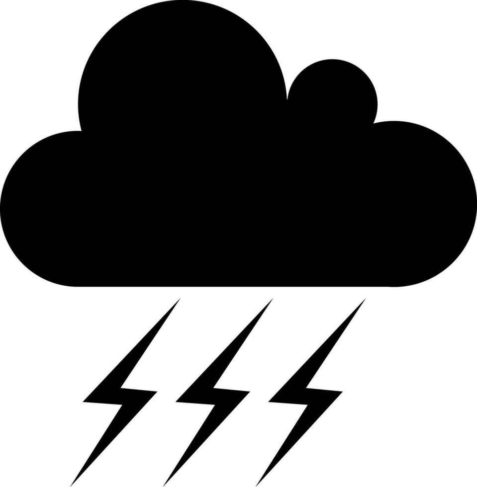 Thunderstorm icon in flat style. vector