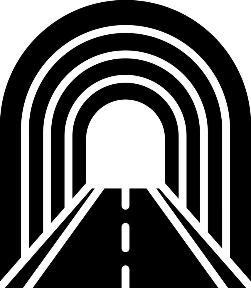 Black and White illustration of Inner tunnel icon in flat style. vector