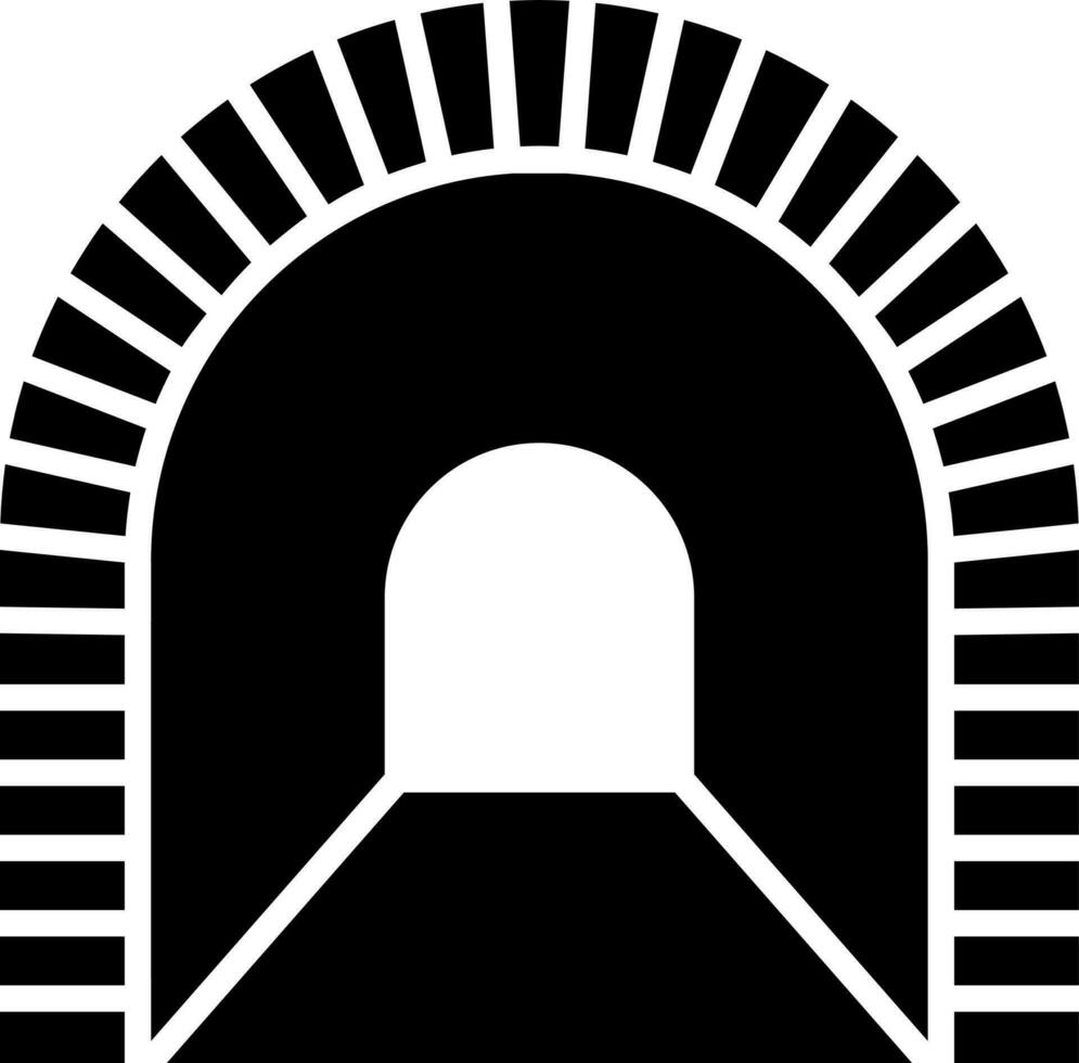negro y blanco túnel icono en plano estilo. vector