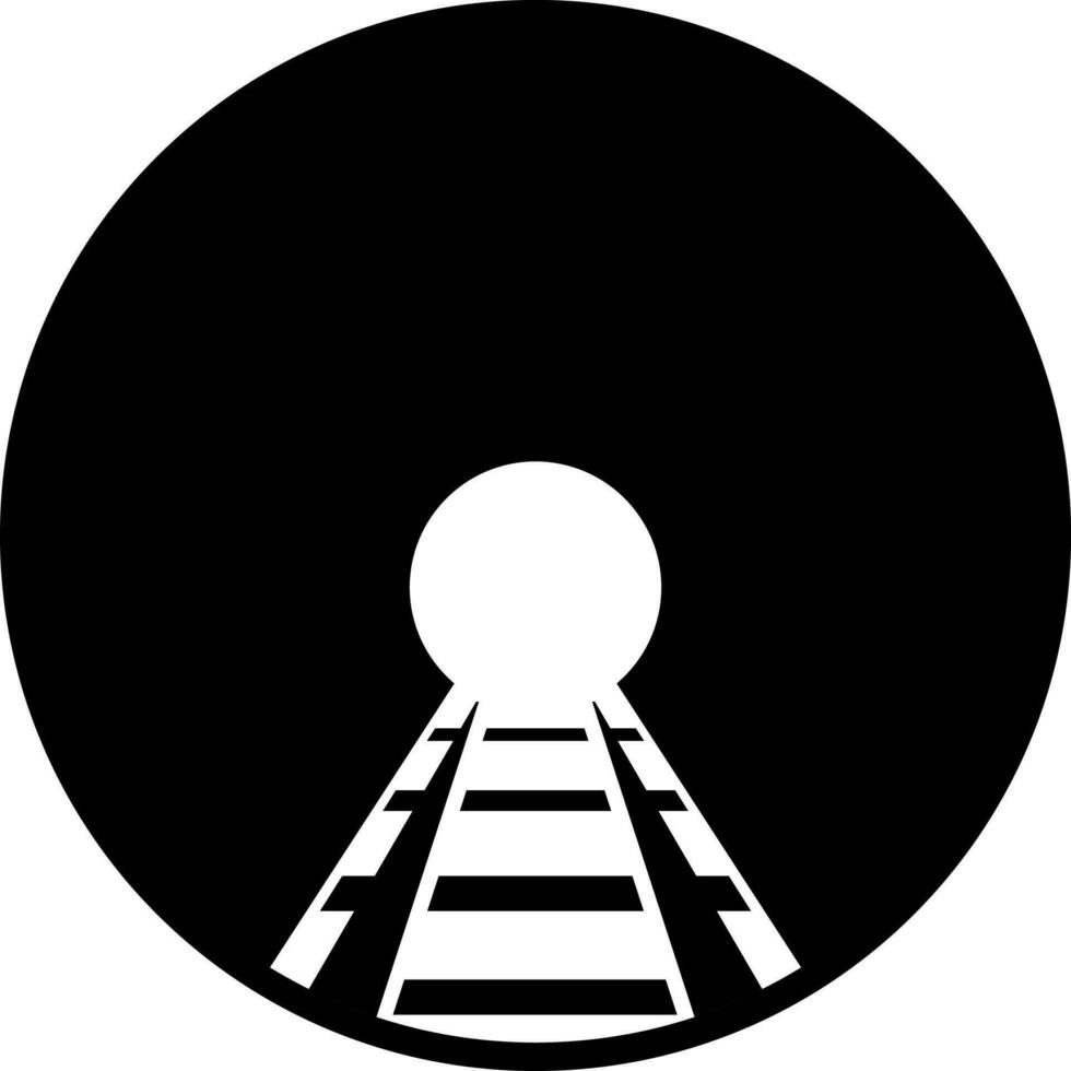 Railroad tunnel icon in Black and White color. vector