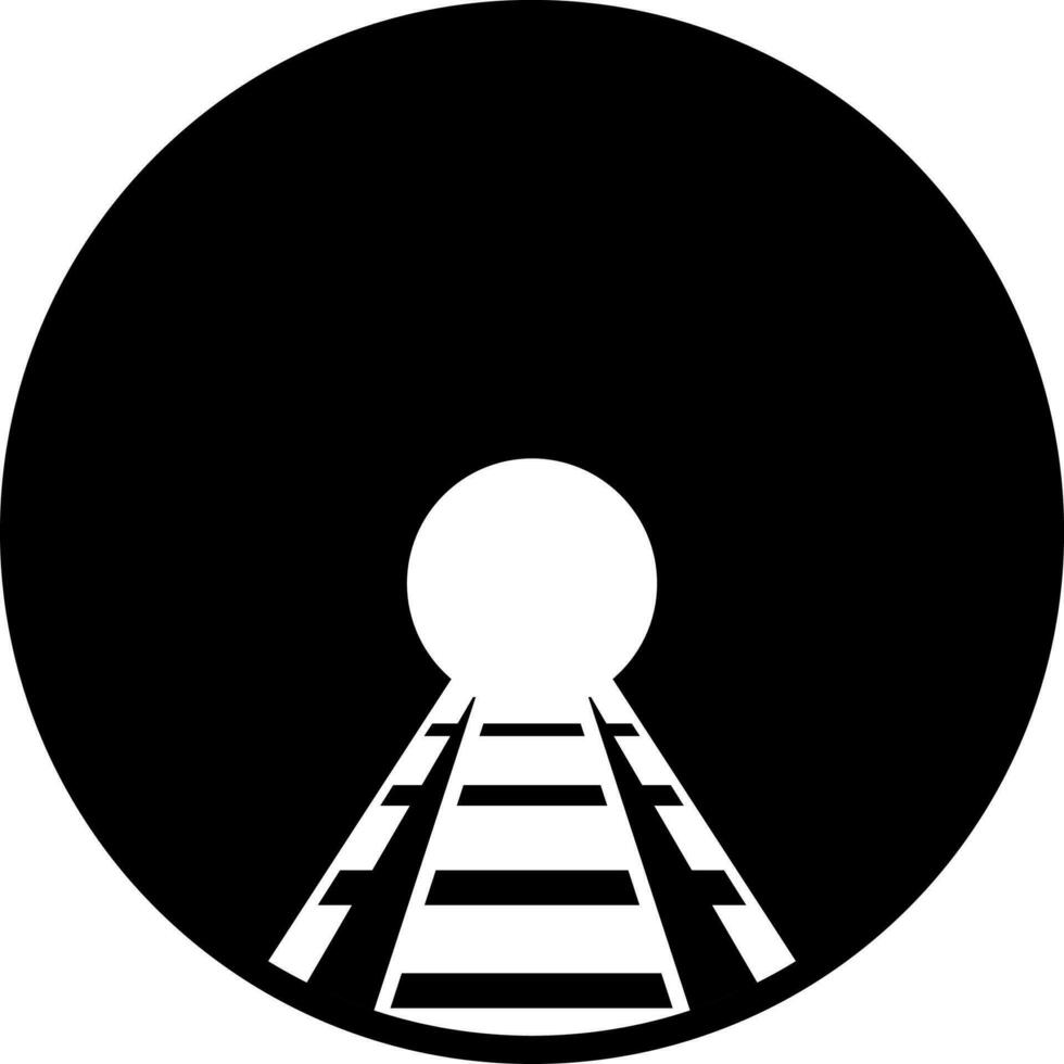 ferrocarril túnel icono en negro y blanco color. vector