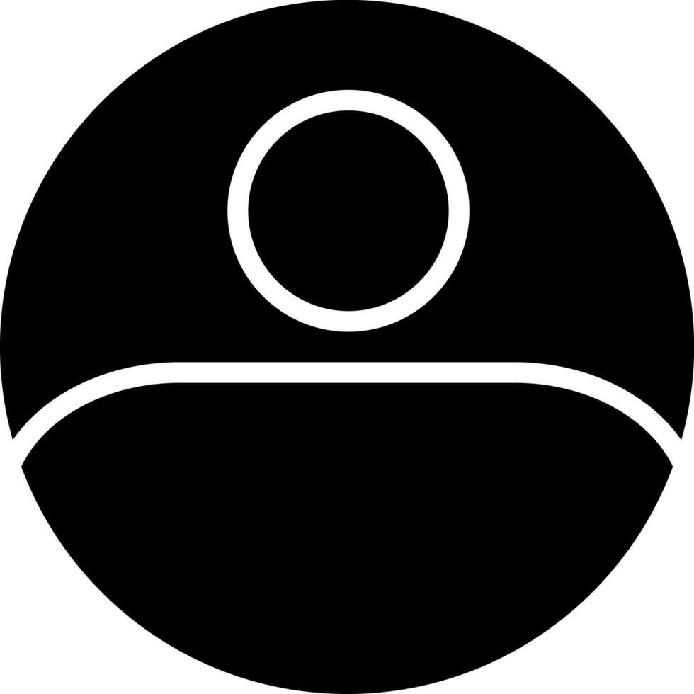 Black and White user icon or symbol in flat style. vector