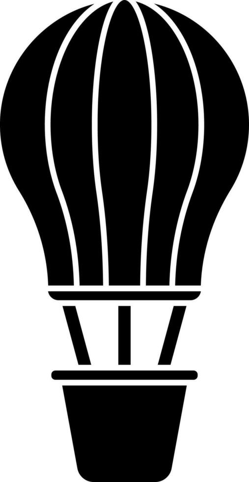 Hot air balloon icon in Black and White color. vector