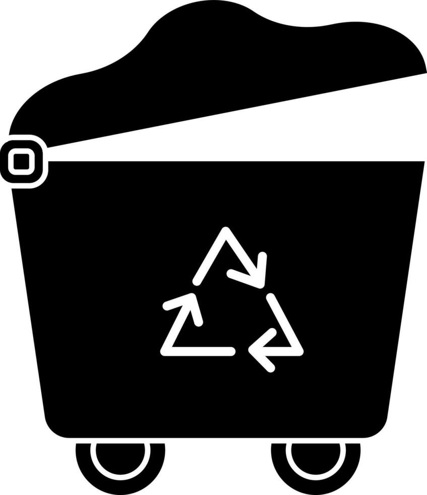 Recycling cart or dustbin icon. vector