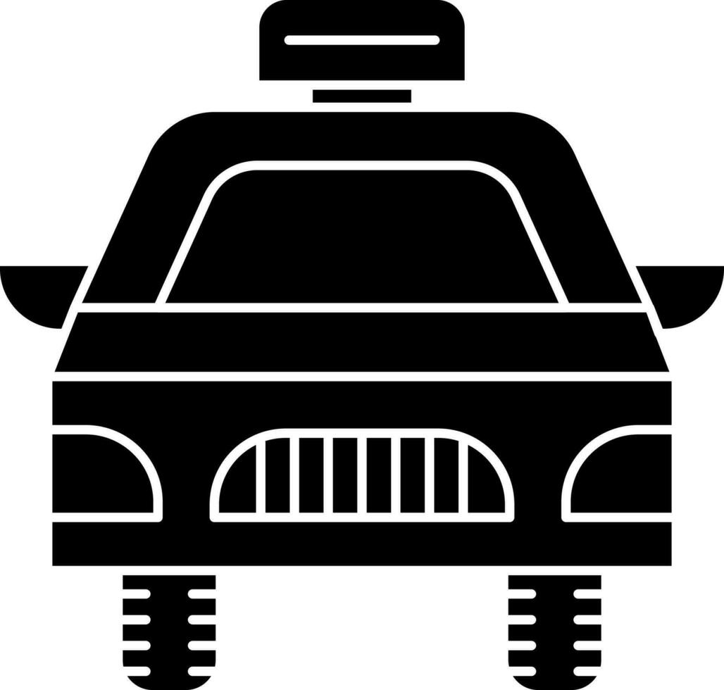 Black and White taxi icon in flat style. vector