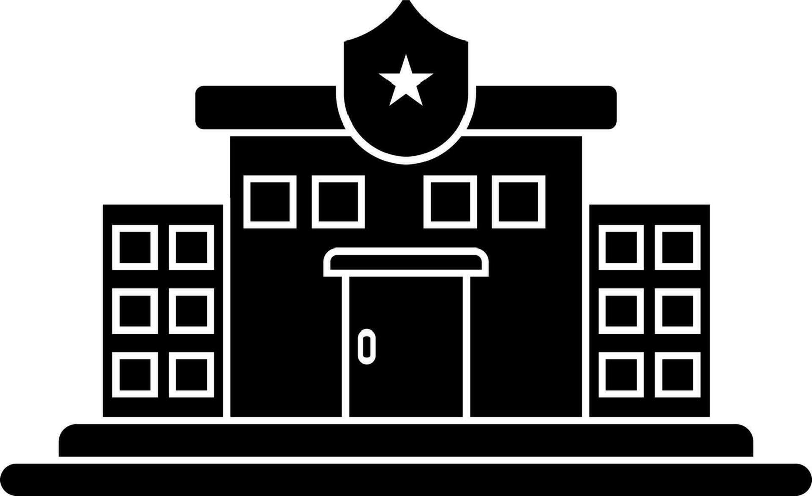 negro y blanco policía estación icono o símbolo. vector