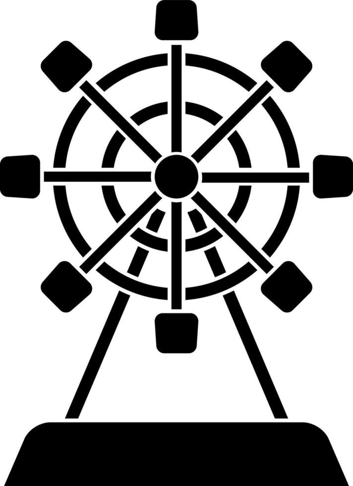 Ferris wheel icon in black color. vector