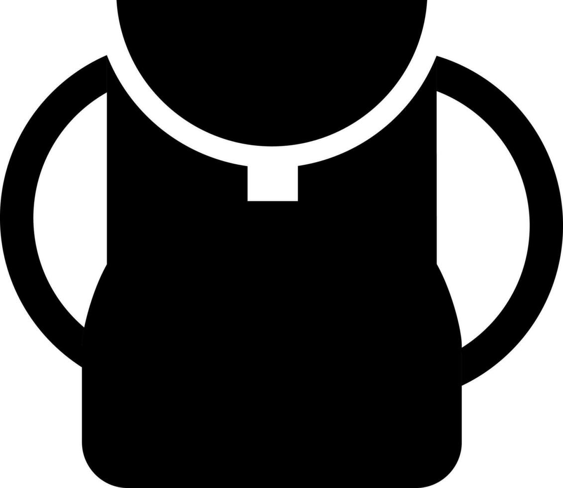 Black and White backpack icon or symbol. vector