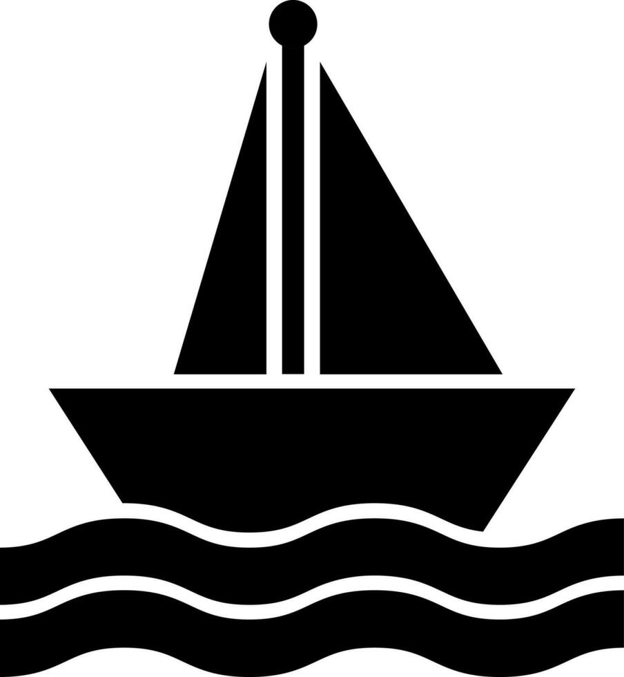 Glyph sailboat icon or symbol. vector