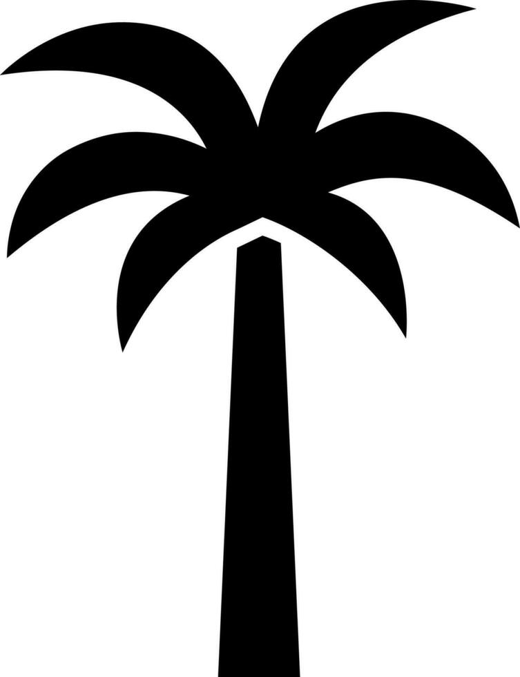 Palm or tropical tree glyph icon in flat style. vector