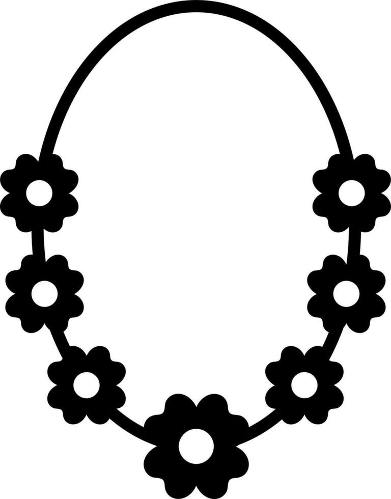 glifo flor guirnalda icono o símbolo. vector