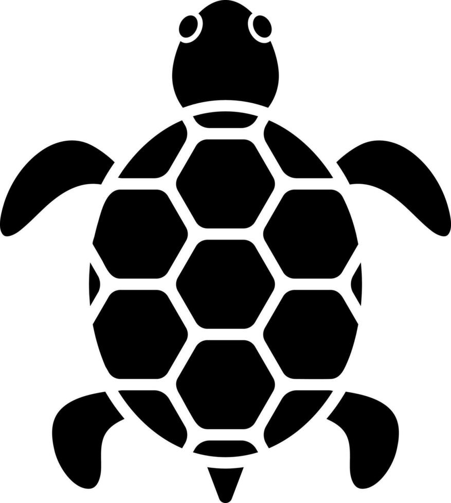 Black and White illustration of turtle icon. vector