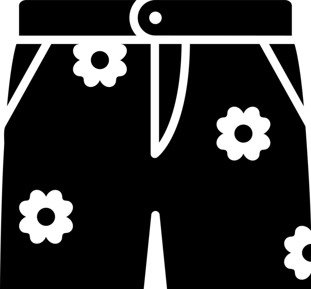 Black and White half pant icon in flat style. vector